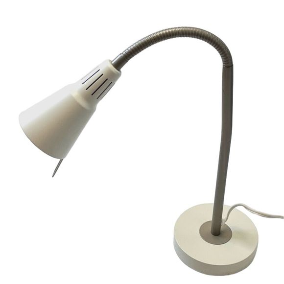 Ikea Vintage Table Lamp Flexible Swan Neck White Metal Shade Marianna Hagberg - Picture 7 of 7
